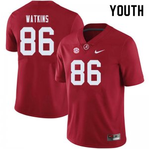 NCAA Youth Alabama Crimson Tide #86 Quindarius Watkins Stitched College 2019 Nike Authentic Crimson Football Jersey FM17D55YZ